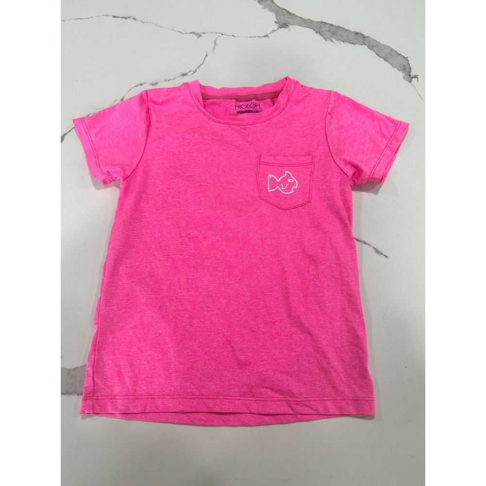 Prodoh Kids Pink Heather Performance T-Shirt Short Sleeve Pocket Tee 4T